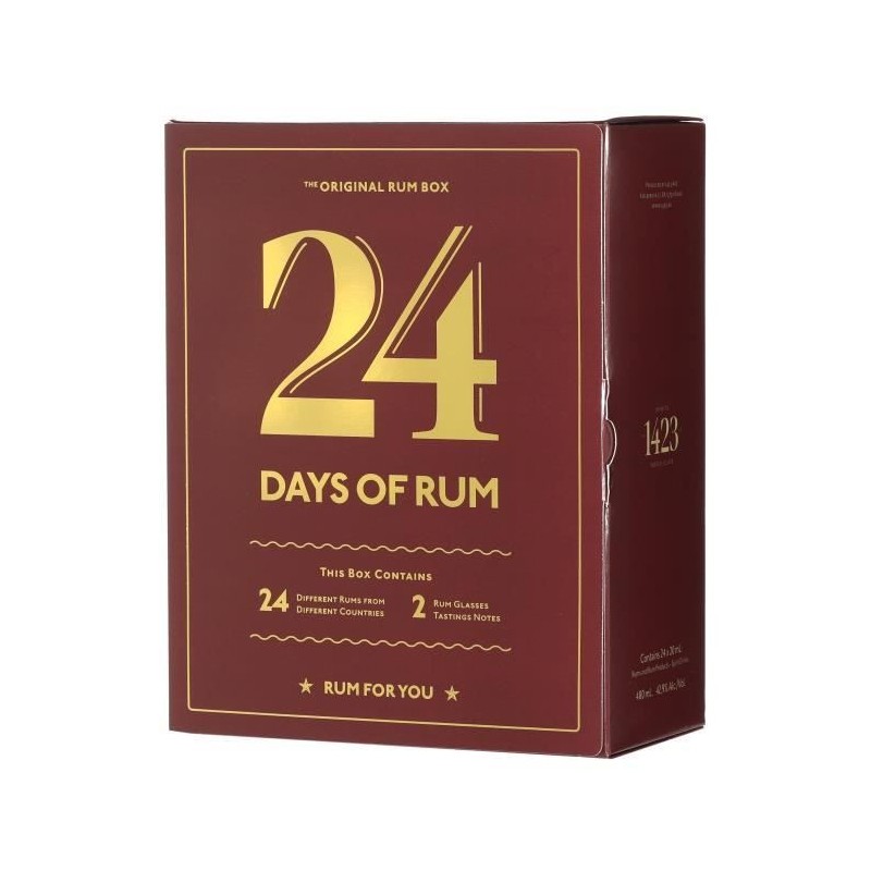 Coffret découverte Rhum - 24 Days of Rum Edition 2021 - 2 verres offerts - 24 x 2 cl