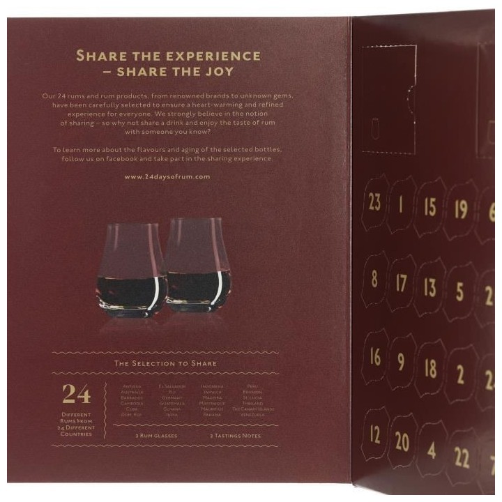 Coffret découverte Rhum - 24 Days of Rum Edition 2021 - 2 verres offe