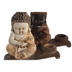 Figurine Décorative DKD Home Decor 22 x 8,2 x 23 cm Rouge Beige Buda Oriental (4 Pièces)