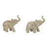 Figurine Décorative DKD Home Decor 22,7 x 11 x 20,8 cm Eléphant Beige Doré Colonial (2 Unités)