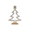 Sapin de Noël silhouette 4,6 x 39 x 27 cm Argenté Métal Bois