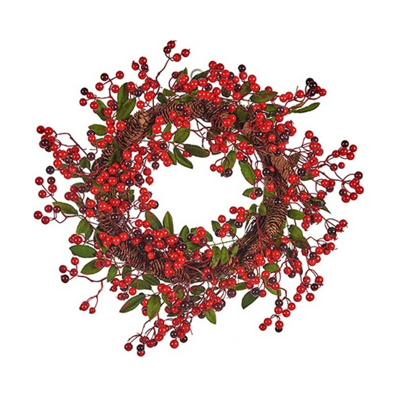 Couronne de Noël Rouge Vert (55 x 15 x 55 cm)