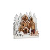 Figurine Décorative Lumière Noël ville 44 x 44,5 x 6 cm Bois Marron Blanc