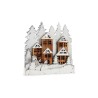 Figurine Décorative Lumière Noël ville 44 x 44,7 x 6 cm Bois Marron Blanc