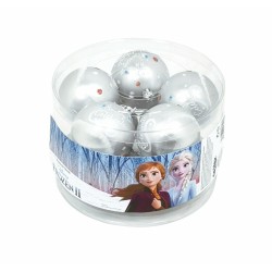 Boule de Noël Frozen Memories Argenté 10 Unités Plastique (Ø 6 cm)