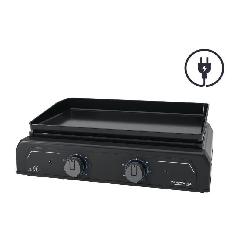 Plancha éléctrique a poser - CAMPINGAZ ELECTRIC 2 XD - 3500W - Fonte émaillée - 2 témoins de chauffe LED