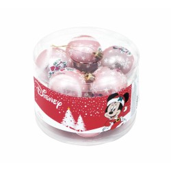 Boule de Noël Minnie Mouse Lucky 10 Unités Rose Plastique (Ø 6 cm)