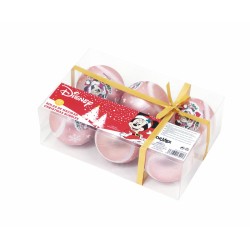 Boule de Noël Minnie Mouse Lucky 6 Unités Rose Plastique (Ø 8 cm)