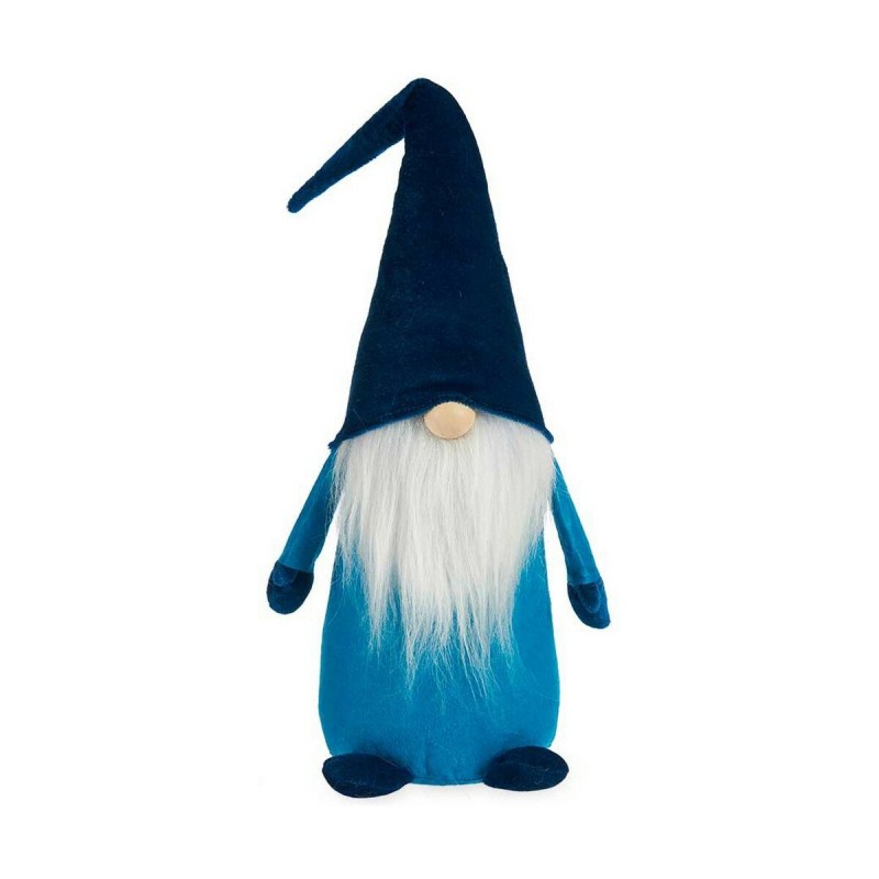 Figurine Décorative Gnome Bleu Blanc Bois Sable 14 x 48 x 17,5 cm