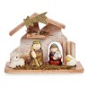 Crèche de Noël Multicouleur 20 x 14,5 x 8 cm Céramique Rouge Gris Bois Marron Vert