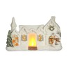 Figurine Décorative Noël Lumière LED Maison Blanc Polyrésine 13 x 26,5 x 43 cm