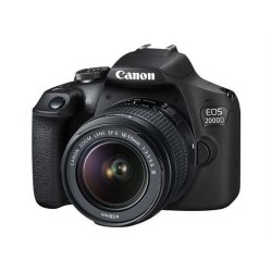 CANON - Appareil photo Reflex EOS 2000D + Objectif 18-55mm EF-S 18-55 DC III - 24 Mpixels - Vidéo Full HD 1080p - Ecran 7,5cm