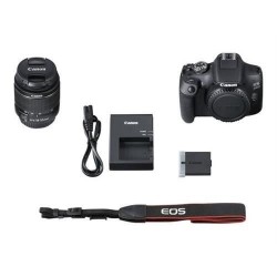 CANON - Appareil photo Reflex EOS 2000D + Objectif 18-55mm EF-S 18-55 DC III - 24 Mpixels - Vidéo Full HD 1080p - Ecran 7,5cm