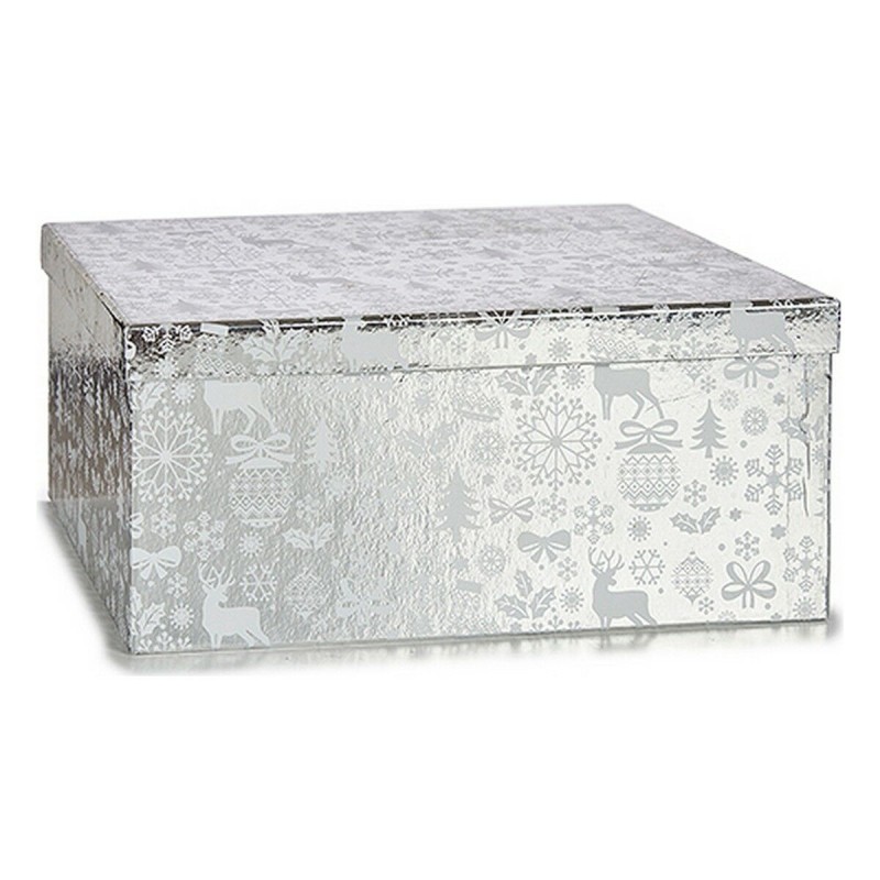 Set de boîtes décoratives Noël Renne Argenté Carton