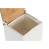 Salière avec couvercle DKD Home Decor 10,5 x 9 x 9 cm Naturel Porcelaine Blanc