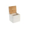 Salière avec couvercle DKD Home Decor 10,5 x 9 x 9 cm Naturel Porcelaine Blanc