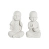 Figurine Décorative DKD Home Decor 25,5 x 19 x 39 cm Blanc Moine Oriental (2 Unités)