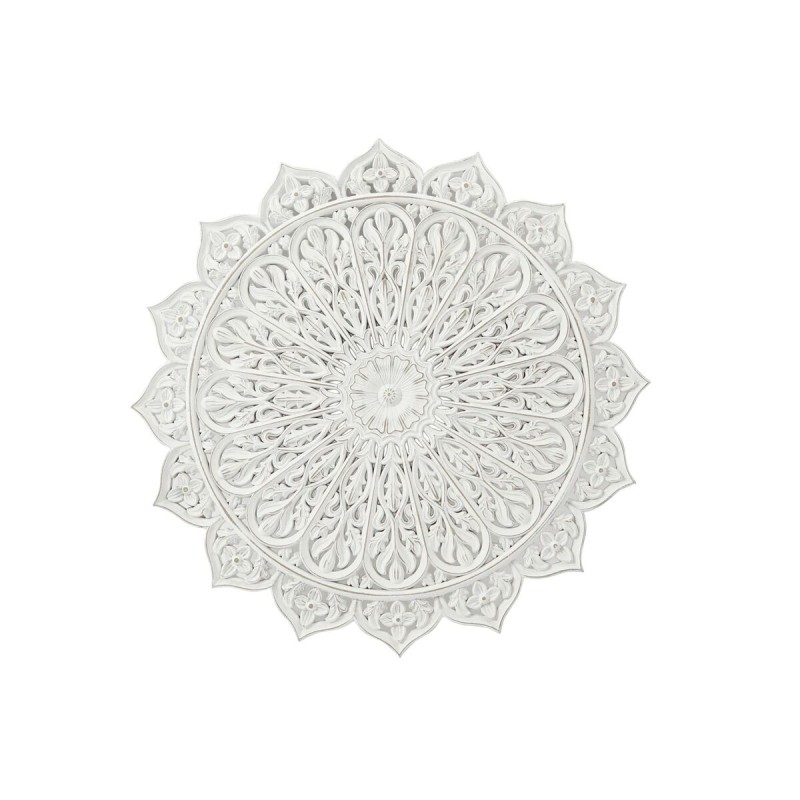 Décoration murale DKD Home Decor Blanc Mandala Bois MDF (76,5 x 2 x 76,5 cm)