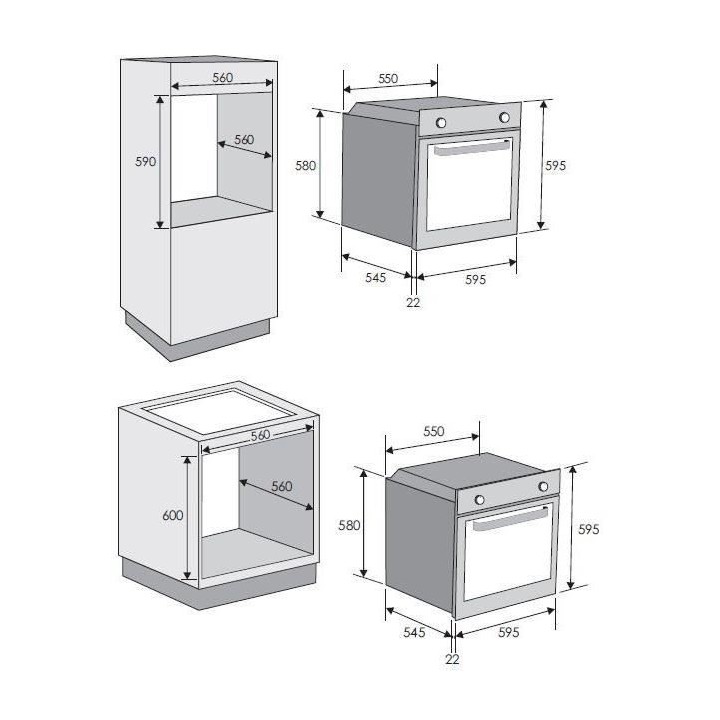 Four électrique CANDY FCS245X - Encastrable - Convection naturelle -