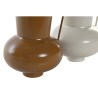 Vase DKD Home Decor 13 x 12.5 x 17 cm Beige Métal Orange Moutarde (2 Unités)