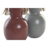 Vase DKD Home Decor 14 x 13 x 24 cm Gris Métal Terre cuite (2 Unités)