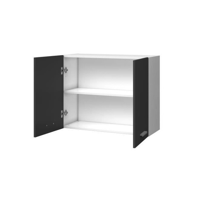 EXTRA - Meuble haut de cuisine 80cm 2 Portes - Gris Mat