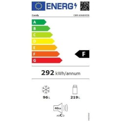 CANDY CBM-686BWDN - Réfrigérateur combiné 315L (219L+96L) - Froid statique - L59,6xH185cm - Noir