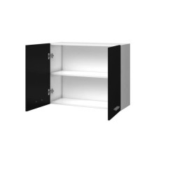 EXTRA - Meuble haut de cuisine 80cm 2 Portes - Noir Mat