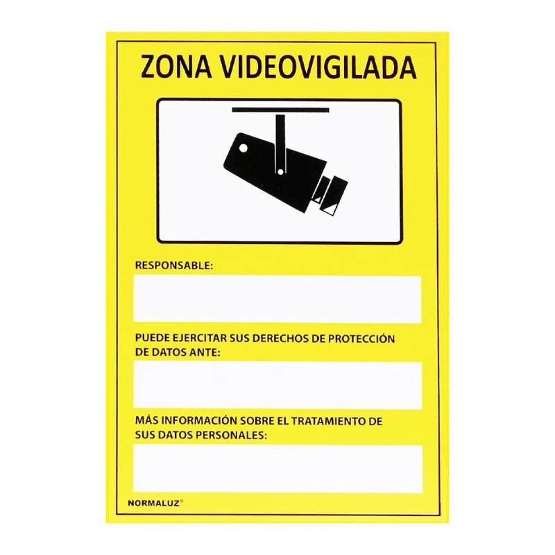 Panneau Normaluz Zona videovigilada PVC (15 x 20 cm)