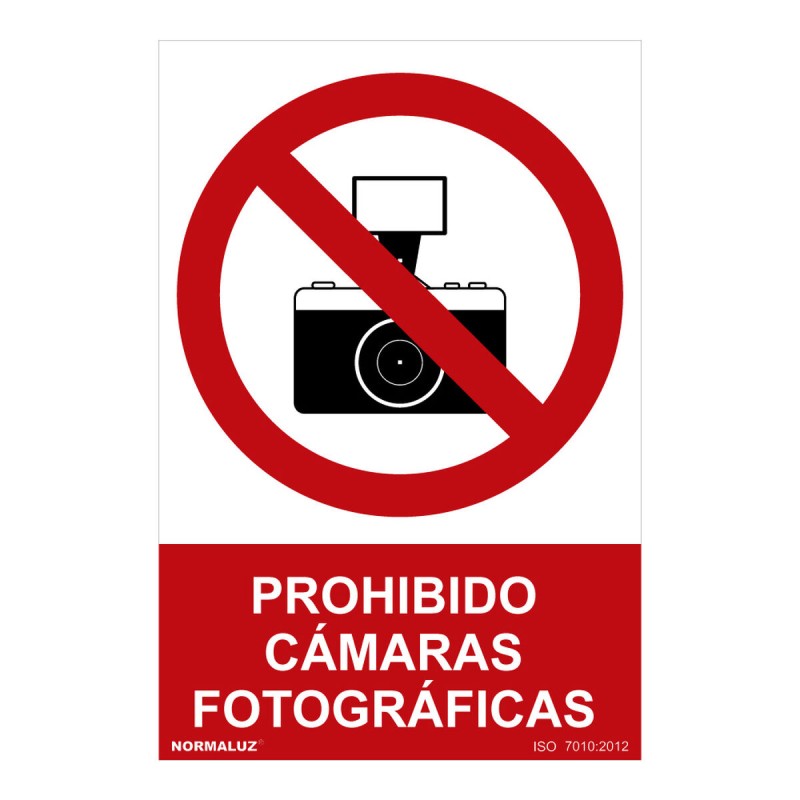 Panneau Normaluz Prohibido cámaras fotográficas PVC (30 x 40 cm)