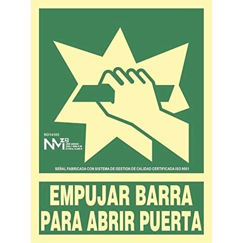 Panneau Normaluz Empujar barra para abrir puerta PVC (22,4 x 30 cm)