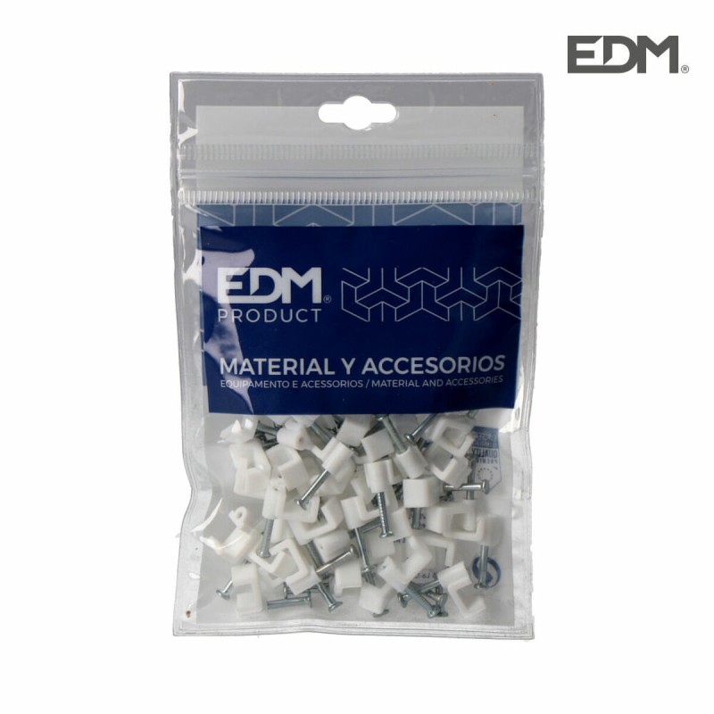 Agrafes EDM Nº 03 2 x 1 mm Blanc Câbles 50 Unités