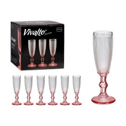 Coupe de champagne Rose Transparent verre 6 Unités (180 ml)