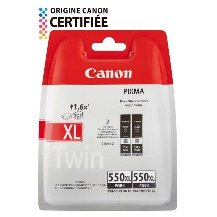 CANON Cartouche jet d'encre PGI-550XL BK - Noir - Jet d'encre - 2