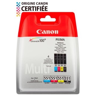 Canon Pack Cartouches CLI-551 C 3 Couleurs + Noir Blister non sécuris