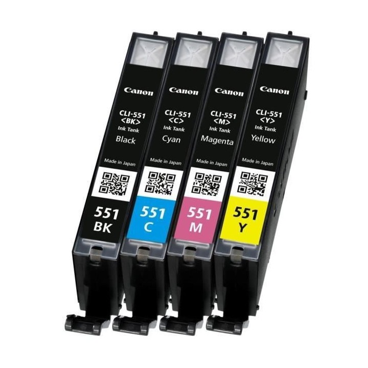 Canon Pack Cartouches CLI-551 C 3 Couleurs + Noir Blister non sécuris