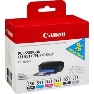 CANON Pack de 5 cartouches d'encre PGI-550 / CLI-551 Noir/Cyan/Magenta