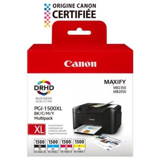 CANON Pack de 4 cartouches d'encre PGI-1500 XL grande capacité Noir/C