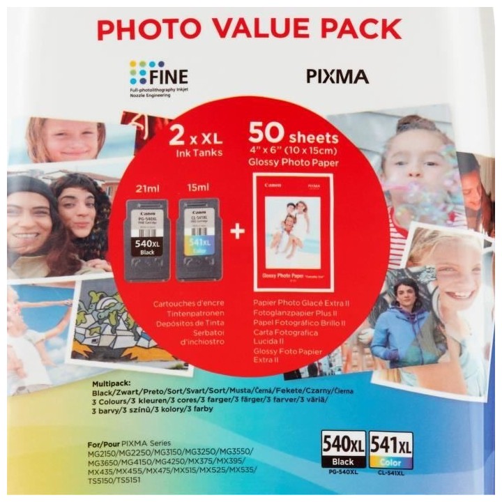 CANON Pack de 2 cartouches d'encre PG-540XL / CL-541XL grande capacit