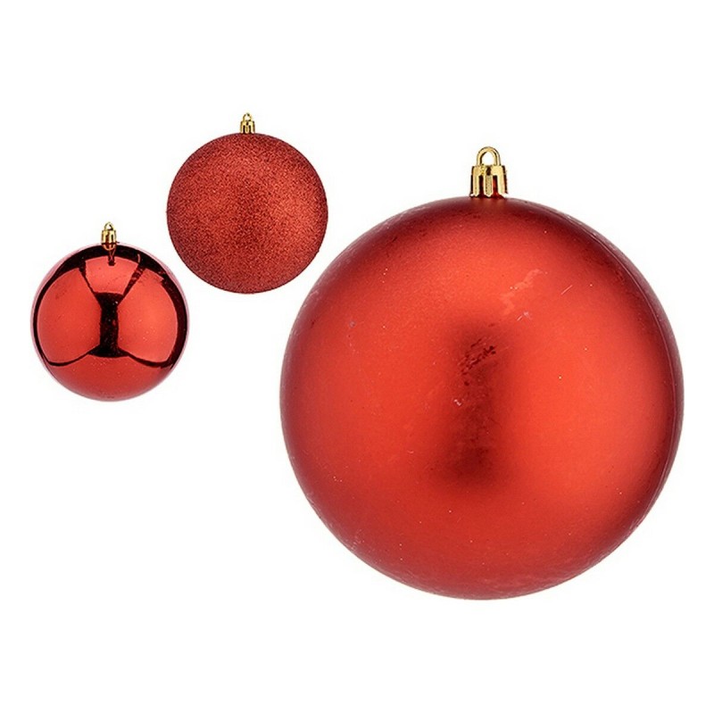 Boules de Noël Ø 12 cm Rouge Plastique 12 x 13 x 12 cm