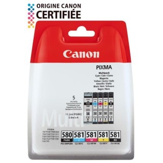 CANON Pack de 5 cartouches d'encre PGI-580 / CLI-581 PGBK/Noir/Cyan/Ma