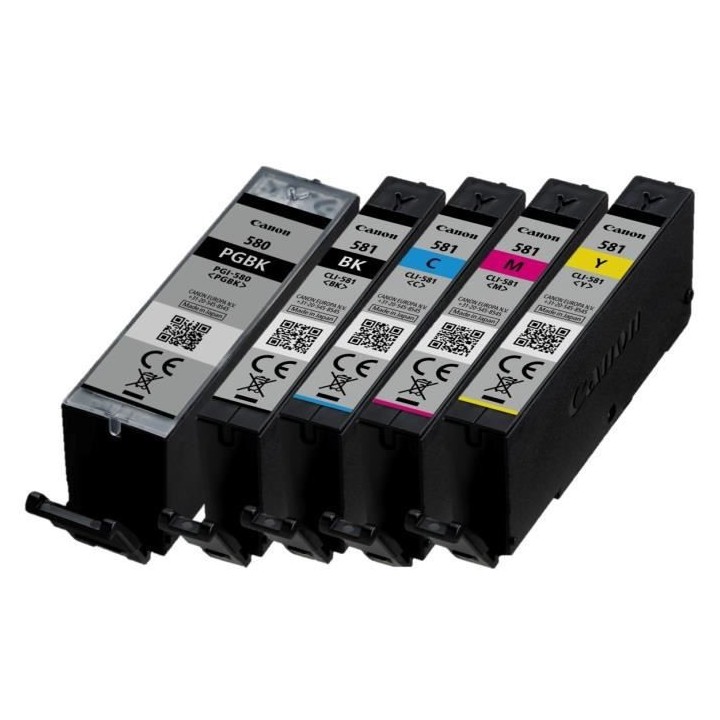 CANON Pack de 5 cartouches d'encre PGI-580 / CLI-581 PGBK/Noir/Cyan/Ma