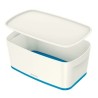 Boîte de rangement Leitz MyBox WOW Petit Bleu Avec couvercle Blanc ABS (31,8 x 12,8 x 19,1 cm)