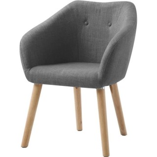 Fauteuil CANDY - Tissu polyester gris anthracite - Scandinave - L 42 x