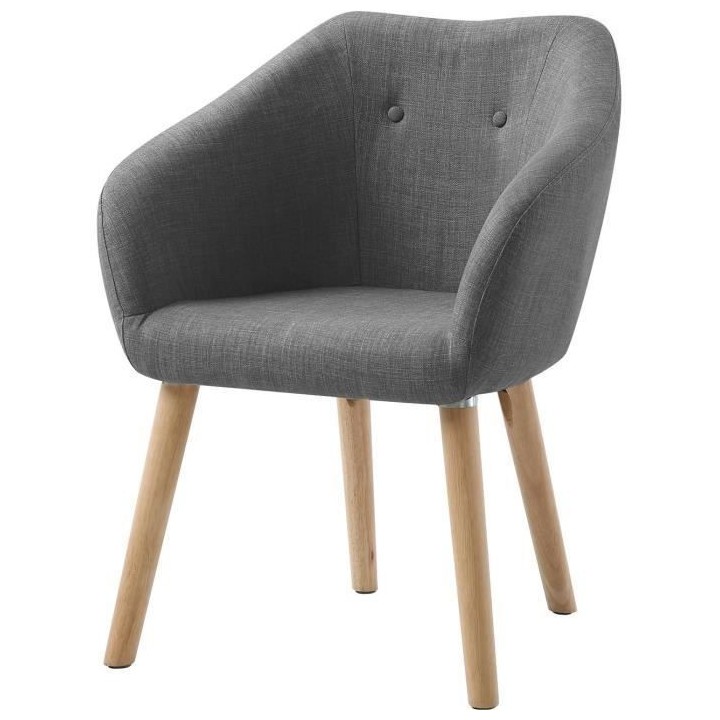 Fauteuil CANDY - Tissu polyester gris anthracite - Scandinave - L 42 x