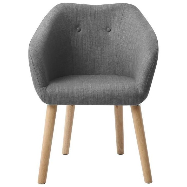Fauteuil CANDY - Tissu polyester gris anthracite - Scandinave - L 42 x
