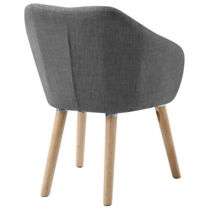 Fauteuil CANDY - Tissu polyester gris anthracite - Scandinave - L 42 x