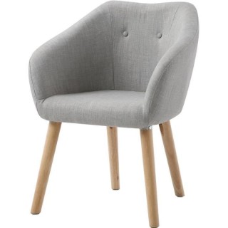 Fauteuil CANDY - Tissu polyester gris clair- Scandinave - L 42 x P 60