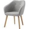 Fauteuil CANDY - Tissu polyester gris clair- Scandinave - L 42 x P 60 x H 79 cm