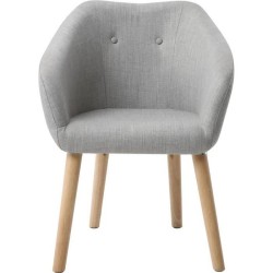 Fauteuil CANDY - Tissu polyester gris clair- Scandinave - L 42 x P 60 x H 79 cm